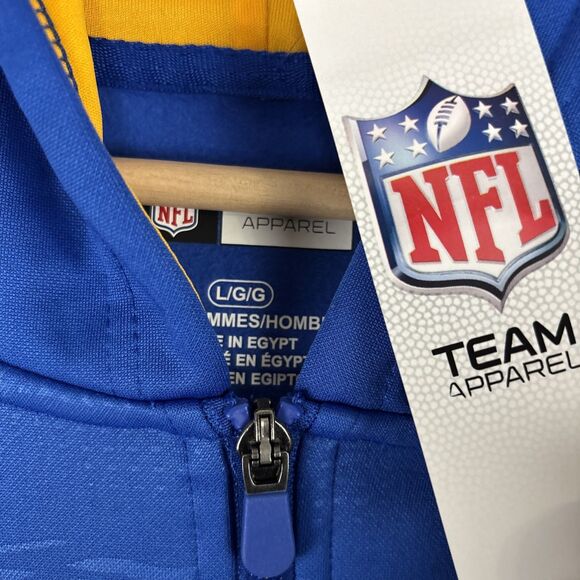 Los Angeles Rams NFL Team Apparel Full Zip Track Jacket Hoodie Men’s Large NWT - Picture 4 of 6